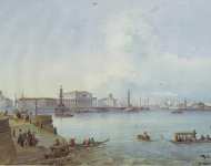 Bohnstedt Ludwig Franz Karl View of the Spit of Vasilyevsky Island - Hermitage